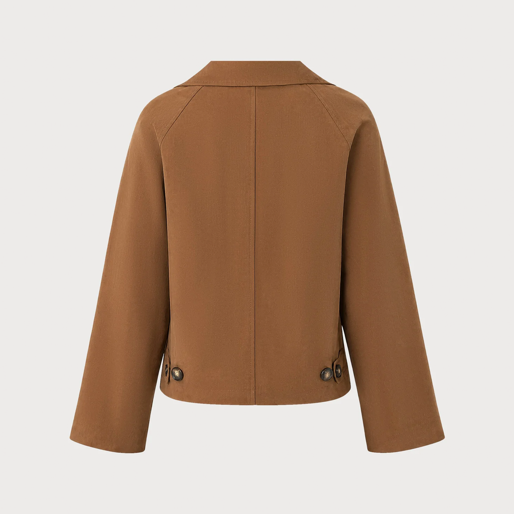 Brown Single Breasted Pocket Casual Collared Jacket